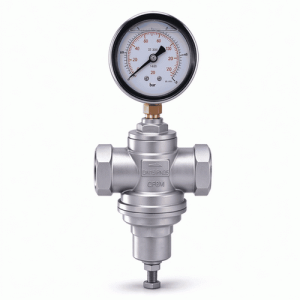 China SS316 pressure reducing valve with pressure gauge
